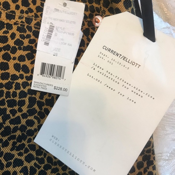 Current/Elliott Stiletto High-Rise Leopard Jeans - Picture 7 of 8